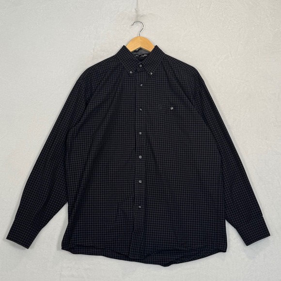 Wrangler Other - Wrangler George Strait Black Purple Check Button Down Shirt Large